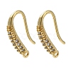 Rack Plating Brass Micro Pave Clear Cubic Zirconia Earring Hooks KK-A231-02G-1