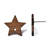 Walnut Wood Stud Earring Findings MAK-N032-050-4