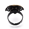 Adjustable Rhombus Alloy & Iron Bezel Cup Ring Base with Rotatable Tray MAK-T012-02AB-3
