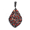 Polymer Clay Rhinestone Pendants RB-S056-16A-B-2