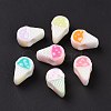 UV Plating Rainbow Iridescent Acrylic European Beads SACR-E009-36-2