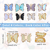 32Pcs 8 Colors Brass with Glass Charms KK-SC0003-58-2