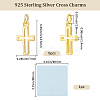 5Pcs 925 Sterling Silver Cross Charms STER-BBC0009-96-2