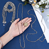 12Pcs 4MM 304 Stainless Steel Paperclip Chain Necklaces NJEW-NB0001-38C-3