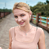 2Pcs 2 Colors 304 Stainless Steel Cross Pendant Necklace with Satellite Chains NJEW-FI0001-48-6