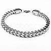 6mm Stainless Steel Bracelet with Woven Four-sided Grinding Chain - Hip-hop Style ST8772756-1