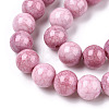 Opaque Dyed Crackle Glass Round Beads Strands GLAA-T031-10mm-01Y-3