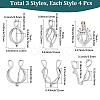 12Pcs 3 Styles Brass Locket Pendants KK-SC0007-53-2