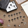 24Pcs Cross Alloy Lapel Pin Backs for Backpack Clothes JEWB-FH0002-99B-4