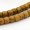 Natural Larderite Shoushan Tianhuang Stone Drum Bead Strands G-E252-27-1