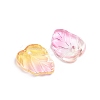 Autumn Theme Two-Tone Transparent Glass Charms GLAA-H016-15K-2