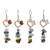 2 Pair 2 Color Natural Mixed Gemstone Chips Dangle Earrings EJEW-JE05344-1