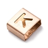 Ion Plating(IP) 304 Stainless Steel Square Slide Charms STAS-L132-17K-RG-2