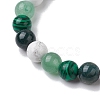 8.5mm Round Natural Moss Agate & Howlite & Natural Green Aventurine & Synthetic Malachite Bead Stretch Bracelets for Women BJEW-JB10944-04-2
