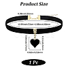 Alloy Enamel Heart Pendant Black Velvet Choker Necklaces for Women NJEW-WH20014-01B-2
