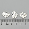 Wedding Theme Antique Silver Tone Tibetan Style Alloy Heart with Mother of the Groom Rhinestone Charms TIBEP-N005-17A-3