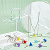 HOBBIESAY 50Pcs 5 Colors Frosted Flower Transparent Acrylic Pendant Decoration HJEW-HY0001-01-4