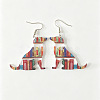 Printed Iron Acrylic Dangle Earrings WG7378E-02-1