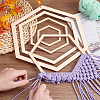 Wood Macrame Frames WOOD-WH0042-06-3