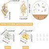 6 Pairs 2 Colors Brass Micro Pave Cubic Zirconia Stud Earring Findings with Loops KK-NB0002-51-5