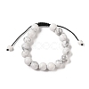 10mm Round Natural Howlite Braided Bead Bracelets BJEW-C067-01C-08-2