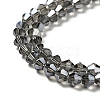 Transparent Electroplate Glass Beads Strands EGLA-S056-4mm-15-3