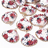 Electroplate Printed Natural Scallop Shell Pendants SSHEL-R047-04-A07-1