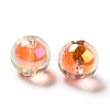 Two Tone UV Plating Rainbow Iridescent Acrylic Beads TACR-D010-03A-04-3