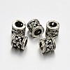 Tibetan Style Alloy Hollow Column with Flower Large Hole European Beads PALLOY-E381-03AS-NR-1