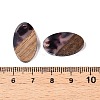 Transparent Resin and Walnut Wood Pendants RESI-T057-03B-3