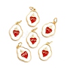 Brass Enamel Pendants X-KK-P204-17G-1