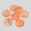 Dyed Natural Flat Round Shell Pendant SHEL-P003-06D-1