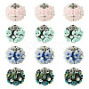 12Pcs 4 Styles Handmade Resin Indonesia Round Beads IPDL-TA0001-06-1