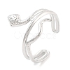Non-Tarnish 304 Stainless Steel Snake Open Cuff Rings for Women RJEW-K273-09P-1