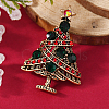 Christmas Theme Zinc Alloy Rhinestone Brooches for Backpack Clothes LS-LK8386-10-1