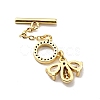 Rack Plating Brass Micro Pave Clear Cubic Zirconia Toggle Clasps X-KK-E034-35G-2