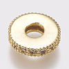 Brass Micro Pave Cubic Zirconia Bead Spacers X-ZIRC-K074-11A-01G-2