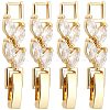 SUNNYCLUE 10Pcs Rack Plating Brass Clear Cubic Zirconia Watch Band Clasps KK-SC0003-11G-1