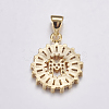 Long-Lasting Plated & Rack Plating Brass Micro Pave Cubic Zirconia Letter Pendants ZIRC-A007-03M-G-2