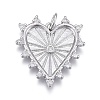 Brass Micro Pave Clear Cubic Zirconia Pendants ZIRC-M108-29-P-1