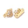 Brass Pave Clear Cubic Zirconia Slide Charms KK-G465-04G-2