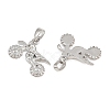 Brass Micro Pave Clear Cubic Zirconia Pendants CU-CBABDE1-04P-2