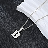 201 Stainless Steel Crystal Rhinestone Initial Pendant Necklaces FS-WG28760-02-1