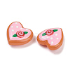 Handmade Heart Lampwork Beads Strands LAMP-P069-04B-08-3