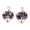 Natural Amethyst Pendants G-T131-97B-09-2
