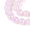 Electroplate Opaque Solid Color Glass Beads Strands GLAA-TAC0009-05A-02-3