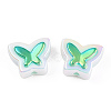 UV Plated Rainbow Acrylic Beads X-PACR-N015-02-4