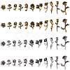 88Pcs 22 Styles Flower Alloy Cabochons FIND-SP0004-78A-1