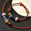 Rondelle Chakra Natural Gemstone Beads Bracelets & Necklaces Sets G-P561-01G-04-2