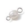Natural Freshwater Pearl Potato Connector Charms PALLOY-JF03201-02-5